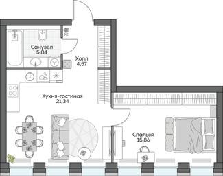 1-BD Apartment Sale, 46.85 sq. m. at Dom na naberezhnoy INSIDER (Insayder), Avtozavodskaya Street, Moscow, Russia #2 1-BD Apartment Sale, 46.85 sq. m. at Dom na naberezhnoy INSIDER (Insayder), Avtozavodskaya Street, Moscow, Russia #2