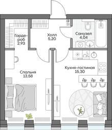 1-BD Apartment Sale, 40.49 sq. m. at Dom na naberezhnoy INSIDER (Insayder), Avtozavodskaya Street, Moscow, Russia #4