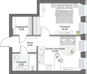 1-BD Apartment Sale, 40.15 sq. m. at Dom na naberezhnoy INSIDER (Insayder), Avtozavodskaya Street, Moscow, Russia #4