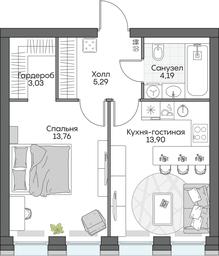 1-BD Apartment Sale, 40.49平方米 at Dom na naberezhnoy INSIDER (Insayder), Avtozavodskaya Street, Moscow, Russia #2