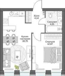1-BD Apartment Sale, 40.21 sq. m. at Dom na naberezhnoy INSIDER (Insayder), Avtozavodskaya Street, Moscow, Russia #3 1-BD Apartment Sale, 40.21 sq. m. at Dom na naberezhnoy INSIDER (Insayder), Avtozavodskaya Street, Moscow, Russia #3