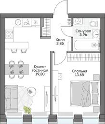 1-BD Apartment Sale, 40.21 sq. m. at Dom na naberezhnoy INSIDER (Insayder), Avtozavodskaya Street, Moscow, Russia #4