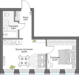 1-BD Apartment Sale, 36.25平方米 at Dom na naberezhnoy INSIDER (Insayder), Avtozavodskaya Street, Moscow, Russia #4