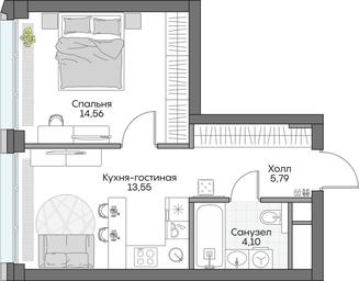 1-BD Apartment Sale, 37.16 sq. m. at Dom na naberezhnoy INSIDER (Insayder), Avtozavodskaya Street, Moscow, Russia #4