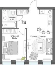 1-BD Apartment Sale, 39.43 sq. m. at Dom na naberezhnoy INSIDER (Insayder), Avtozavodskaya Street, Moscow, Russia #3