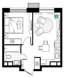 1-BD Apartment Sale, 32.58平方米 at MirrorZdanie, Oktyabrskaya Street, 98, Moscow, Russia #4