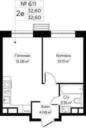 1-BD Apartment Sale, 32.6平方米 at MirrorZdanie, Oktyabrskaya Street, 98, Moscow, Russia #2