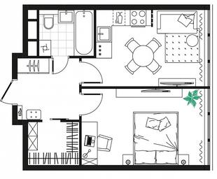 Apartment Sale, 38.41平方米 at MirrorZdanie, Oktyabrskaya Street, 98, Moscow, Russia #4
