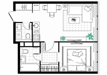 1-BD Apartment Sale, 40.2平方米 at MirrorZdanie, Oktyabrskaya Street, 98, Moscow, Russia #4