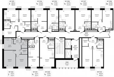 1-BD Apartment Sale, 51.57平方米 at MirrorZdanie, Oktyabrskaya Street, 98, Moscow, Russia #3