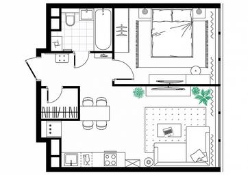 1-BD Apartment Sale, 42.77平方米 at MirrorZdanie, Oktyabrskaya Street, 98, Moscow, Russia #4