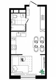 Apartment Sale, 31.6平方米 at MirrorZdanie, Oktyabrskaya Street, 98, Moscow, Russia #3