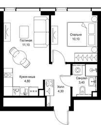 1-BD Apartment Sale, 33.7 sq. m. at Multikvartal CITYZEN, Vishnyovaya Street, Moscow, Russia #4