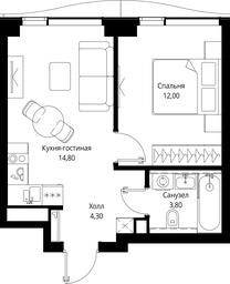1-BD Apartment Sale, 34.9平方米 at Multikvartal CITYZEN, Vishnyovaya Street, Moscow, Russia #3 1-BD Apartment Sale, 34.9平方米 at Multikvartal CITYZEN, Vishnyovaya Street, Moscow, Russia #3