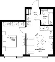 1-BD Apartment Sale, 35.3平方米 at Multikvartal CITYZEN, Vishnyovaya Street, Moscow, Russia #4
