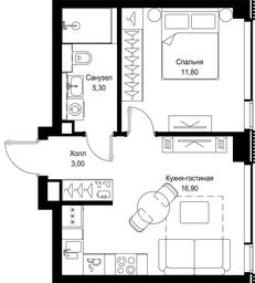 1-BD Apartment Sale, 37 sq. m. at Multikvartal CITYZEN, Vishnyovaya Street, Moscow, Russia #4