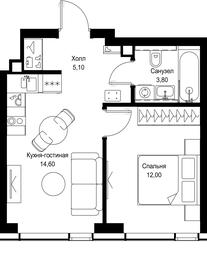 1-BD Apartment Sale, 35.5 sq. m. at Multikvartal CITYZEN, Vishnyovaya Street, Moscow, Russia #4