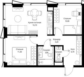 2-BD Apartment Sale, 52.5平方米 at Multikvartal CITYZEN, Vishnyovaya Street, Moscow, Russia #2
