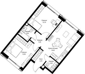 2-BD Apartment Sale, 57.6平方米 at Multikvartal CITYZEN, Vishnyovaya Street, Moscow, Russia #3 2-BD Apartment Sale, 57.6平方米 at Multikvartal CITYZEN, Vishnyovaya Street, Moscow, Russia #3
