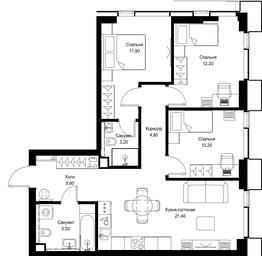 3-BD Apartment Sale, 75 sq. m. at Multikvartal CITYZEN, Vishnyovaya Street, Moscow, Russia #2 3-BD Apartment Sale, 75 sq. m. at Multikvartal CITYZEN, Vishnyovaya Street, Moscow, Russia #2