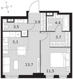 2-BD Apartment Sale, 45.8 sq. m. at Sydney City, Shenogina Street, 2, Moscow, Russia #3 2-BD Apartment Sale, 45.8 sq. m. at Sydney City, Shenogina Street, 2, Moscow, Russia #3