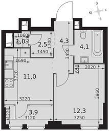 1-BD Apartment Sale, 39.1平方米 at Sydney City, Shenogina Street, 2, Moscow, Russia #2