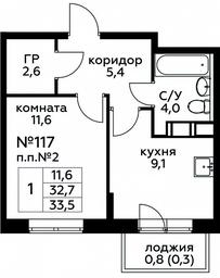 Продажа квартиры, 33,5 м² в ЖК «Цветочные Поляны», квартал № 23, поселение Филимонковское, Москва, Россия #3