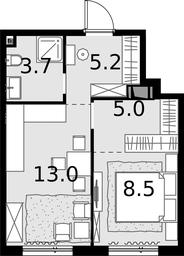 1-BD Apartment Sale, 35.4 sq. m. at Malevich, Otradnaya Street, 8, Moscow, Russia #4