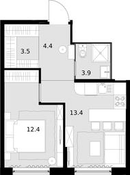 1-BD Apartment Sale, 37.6 sq. m. at Malevich, Otradnaya Street, 8, Moscow, Russia #2