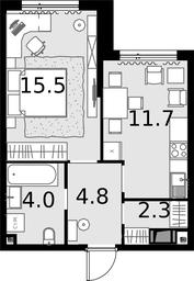 1-BD Apartment Sale, 38.3 sq. m. at Malevich, Otradnaya Street, 8, Moscow, Russia #3 1-BD Apartment Sale, 38.3 sq. m. at Malevich, Otradnaya Street, 8, Moscow, Russia #3