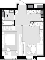 1-BD Apartment Sale, 41.7 sq. m. at Crystal, Generala Glagoleva Street, 16с1, Moscow, Russia #4
