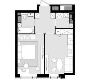 1-BD Apartment Sale, 41.7 sq. m. at Crystal, Generala Glagoleva Street, 16с1, Moscow, Russia #2 1-BD Apartment Sale, 41.7 sq. m. at Crystal, Generala Glagoleva Street, 16с1, Moscow, Russia #2