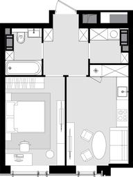 1-BD Apartment Sale, 41.7 sq. m. at Crystal, Generala Glagoleva Street, 16с1, Moscow, Russia #3 1-BD Apartment Sale, 41.7 sq. m. at Crystal, Generala Glagoleva Street, 16с1, Moscow, Russia #3