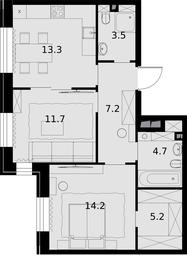 2-BD Apartment Sale, 59.8 sq. m. at Teatralnyi Kvartal, Rotmistrova Street, 2, Moscow, Russia #3 2-BD Apartment Sale, 59.8 sq. m. at Teatralnyi Kvartal, Rotmistrova Street, 2, Moscow, Russia #3