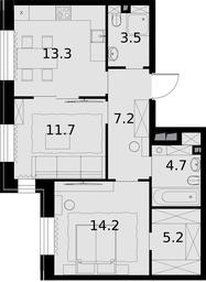2-BD Apartment Sale, 59.8 sq. m. at Teatralnyi Kvartal, Rotmistrova Street, 2, Moscow, Russia #4