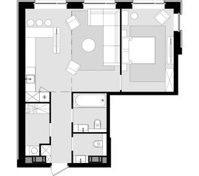 2-BD Apartment Sale, 64.8平方米 at Crystal, Generala Glagoleva Street, 16с1, Moscow, Russia #2