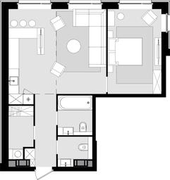 2-BD Apartment Sale, 64.8平方米 at Crystal, Generala Glagoleva Street, 16с1, Moscow, Russia #3