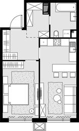 1-BD Apartment Sale, 47.9 sq. m. at Malevich, Otradnaya Street, 8, Moscow, Russia #3