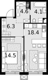 1-BD Apartment Sale, 47.9 sq. m. at Malevich, Otradnaya Street, 8, Moscow, Russia #4