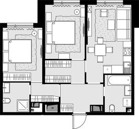 2-BD Apartment Sale, 61.5 sq. m. at Malevich, Otradnaya Street, 8, Moscow, Russia #4