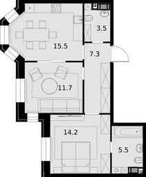 2-BD Apartment Sale, 57.7 sq. m. at Teatralnyi Kvartal, Rotmistrova Street, 2, Moscow, Russia #4