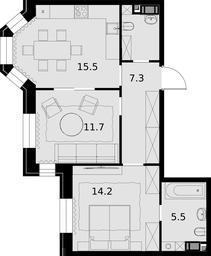 2-BD Apartment Sale, 57.7 sq. m. at Teatralnyi Kvartal, Rotmistrova Street, 2, Moscow, Russia #3