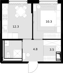 1-BD Apartment Sale, 34.4 sq. m. at Malevich, Otradnaya Street, 8, Moscow, Russia #2