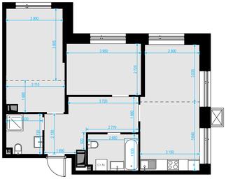 2-BD Apartment Sale, 67.2平方米 at Malevich, Otradnaya Street, 8, Moscow, Russia #3 2-BD Apartment Sale, 67.2平方米 at Malevich, Otradnaya Street, 8, Moscow, Russia #3