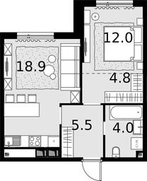 1-BD Apartment Sale, 45.2 sq. m. at Malevich, Otradnaya Street, 8, Moscow, Russia #4