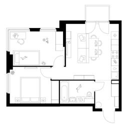 2-BD Apartment Sale, 51.1 sq. m. at Kronshtadtskiy 9, Kronshtadtsky Boulevard, 9с21, Moscow, Russia #2 2-BD Apartment Sale, 51.1 sq. m. at Kronshtadtskiy 9, Kronshtadtsky Boulevard, 9с21, Moscow, Russia #2