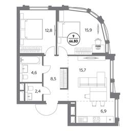 3-BD Apartment Sale, 66.8 sq. m. at Dom56, Fridrikha Engelsa Street, 56с1, Moscow, Russia #3