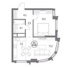 2-BD Apartment Sale, 51.2 sq. m. at Dom56, Fridrikha Engelsa Street, 56с1, Moscow, Russia #2 2-BD Apartment Sale, 51.2 sq. m. at Dom56, Fridrikha Engelsa Street, 56с1, Moscow, Russia #2