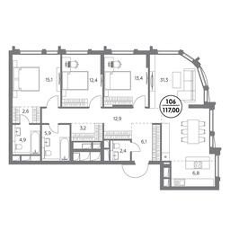Продажа 4-комн. квартиры, 117 м² в ЖК «Дом56», улица Фридриха Энгельса, 56с1, Москва, Россия #2 Продажа 4-комн. квартиры, 117 м² в ЖК «Дом56», улица Фридриха Энгельса, 56с1, Москва, Россия #2