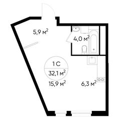 Apartment Sale, 32.1 sq. m. at Peredelkino Blizhnee, Korneya Chukovskogo Street, 1, Vnukovskoye Settlement, Moscow, Russia #2